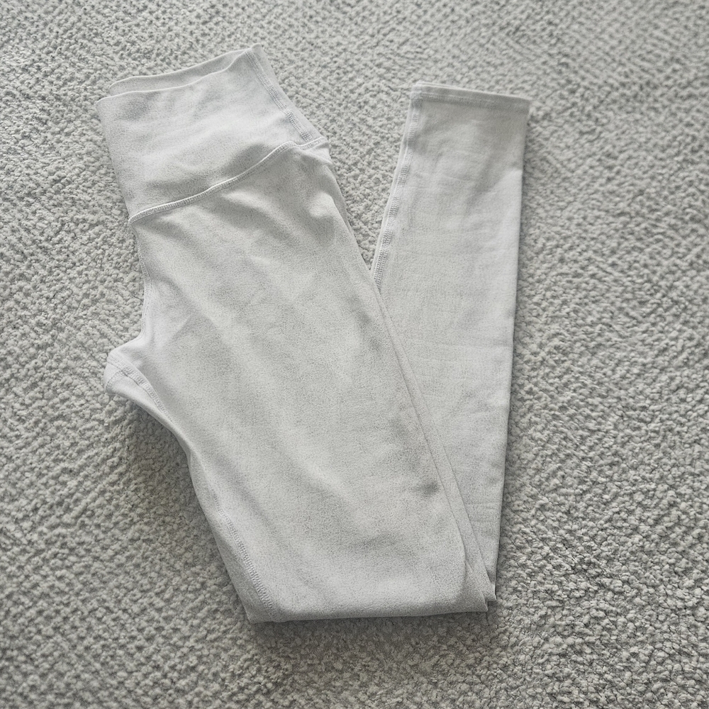 ALO White Grey Leggings Athleisure Yoga Small